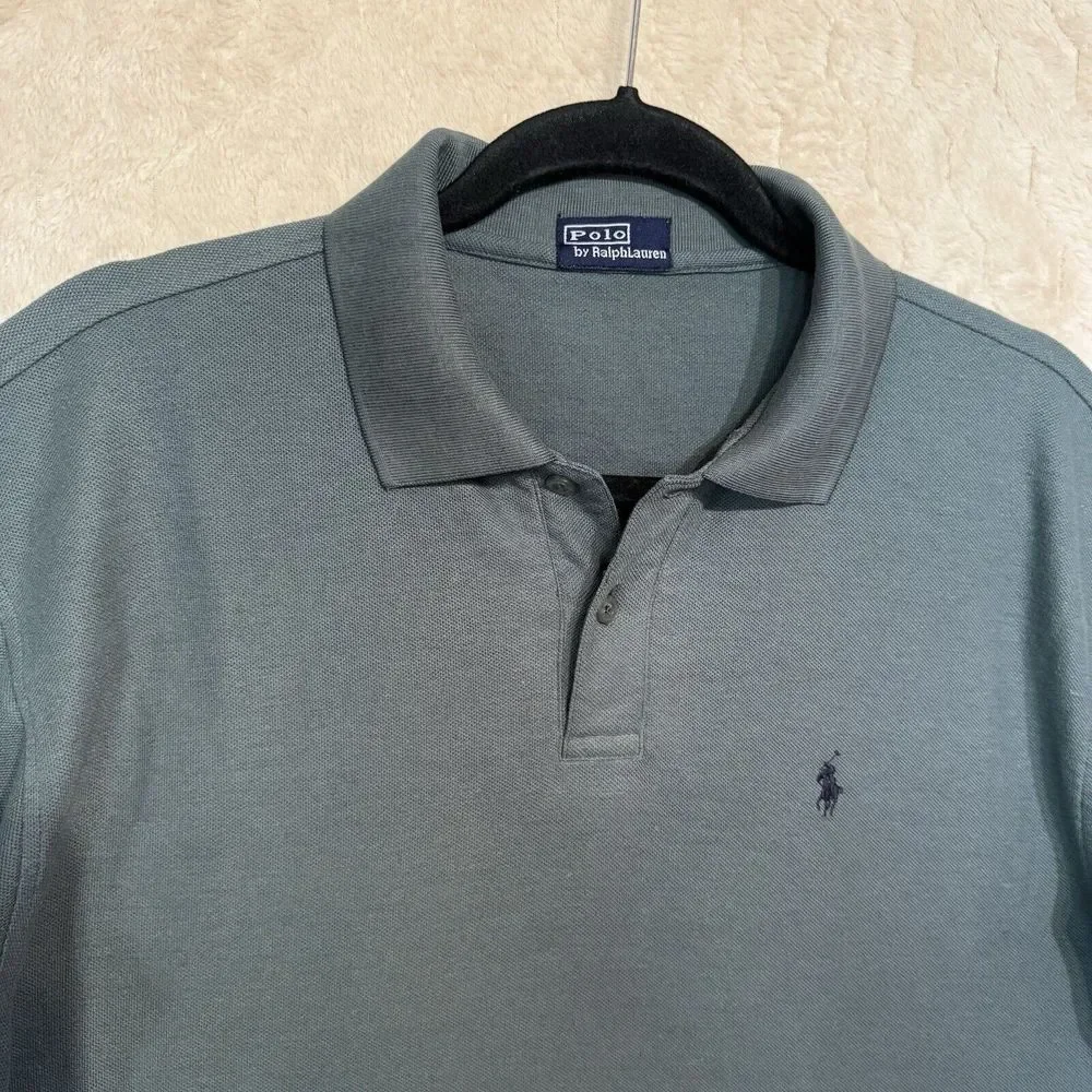 Vintage Polo‎ Ralph Lauren Button Up Long sleeve Shirt Green Sz L